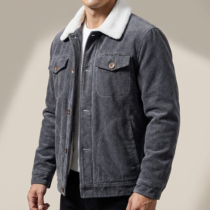 Stylish men's velvet jacket, vintage design, perfect for winter wear and casual fashion