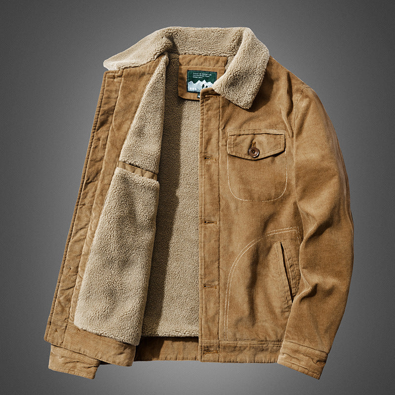 Elegant men's apparel: a vintage velvet casual jacket with rich color and classic appeal
