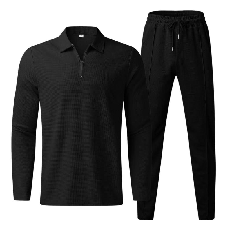 Relaxed men's waffle set, great for casual wear and ultimate comfort
