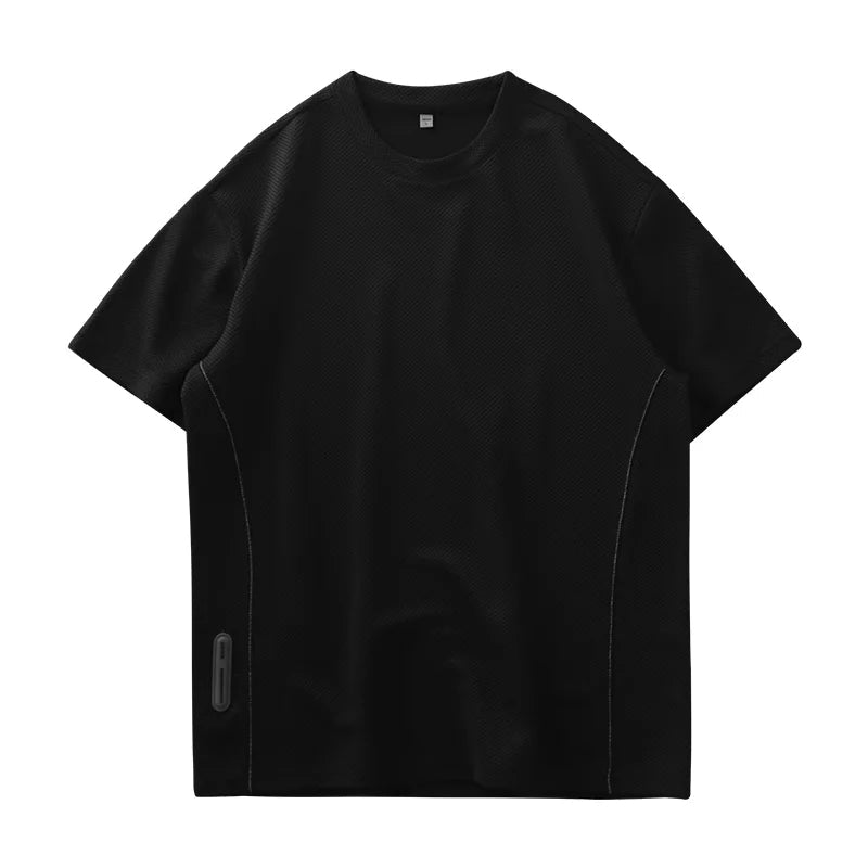 Structured men's waffle texture t-shirt. Versatile for streetwear, casual outings & everyday style.