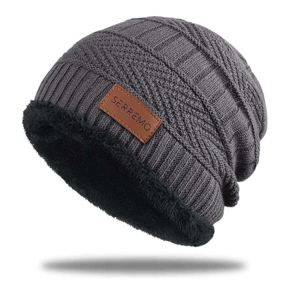 Acrylic men's winter beanie, snug-fit warm hat for outdoor activities.