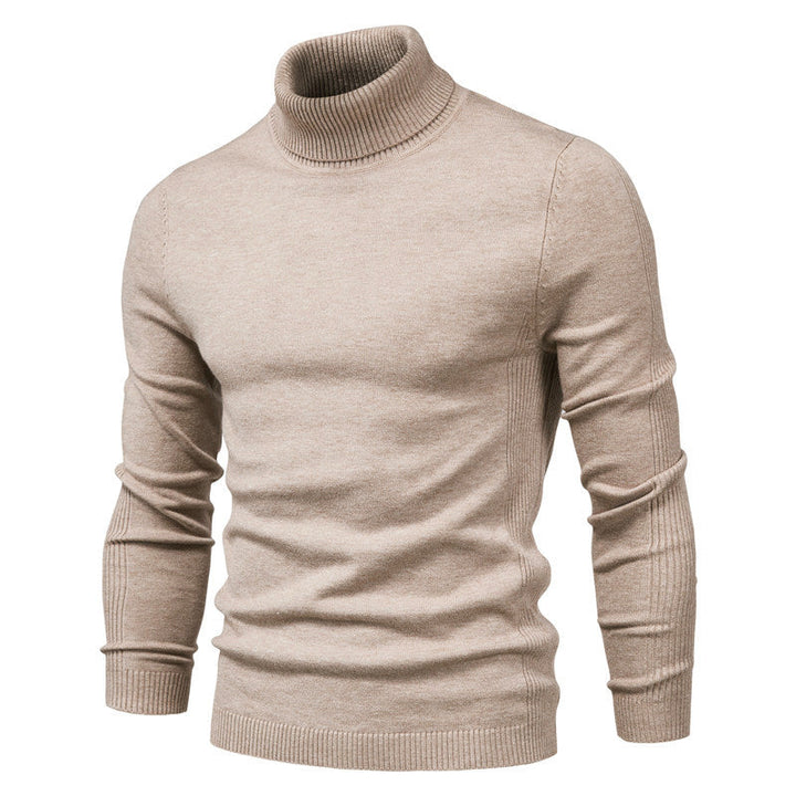 Men's warm winter sweater, knitted with a comfortable high neck, suitable for everyday wear