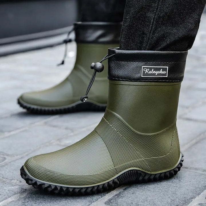 Men's durable waterproof ankle work boots, classic design, non-slip, essential outdoor footwear