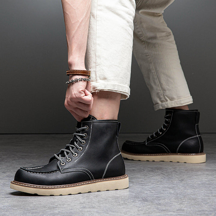 Men's motorcycle-inspired chukka boots, offering protection and style on the road