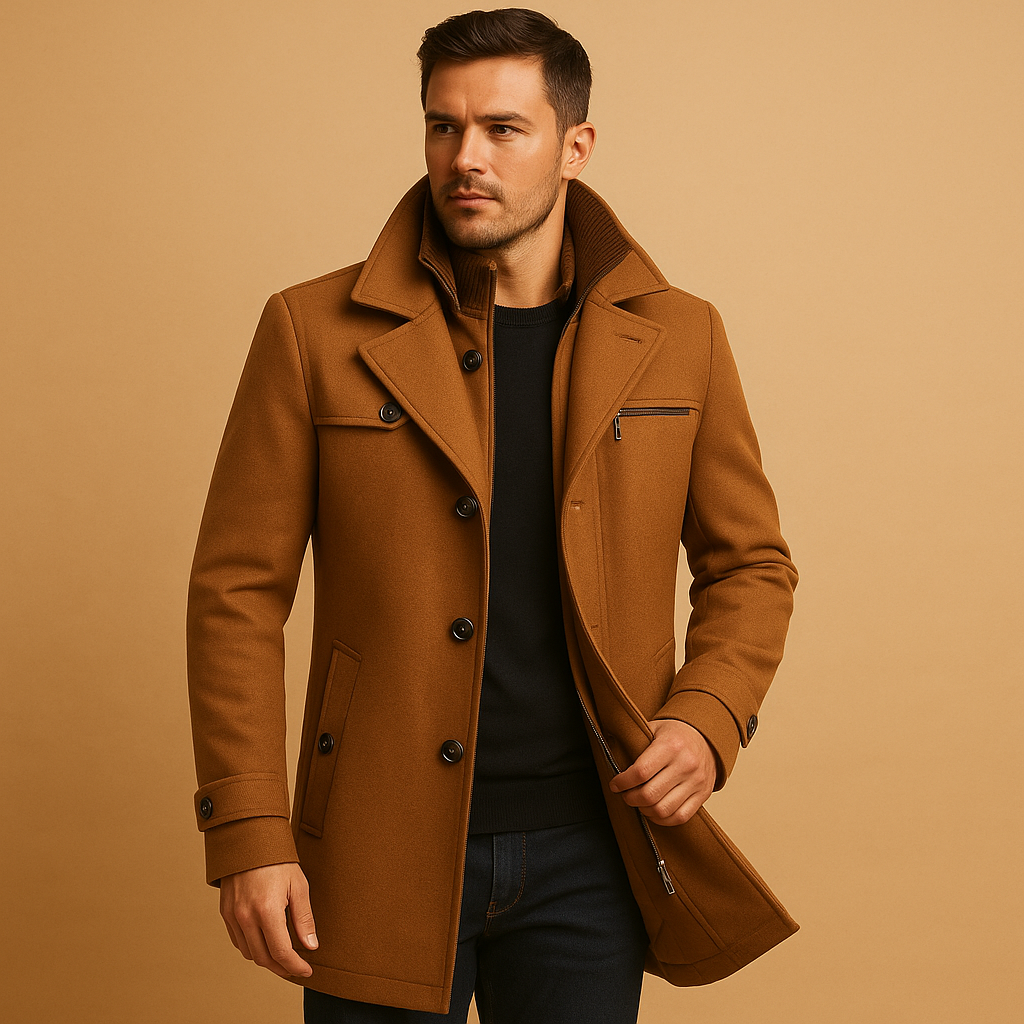 Warm & waterproof men's winter jacket. Essential cold weather gear for ultimate protection & comfort.