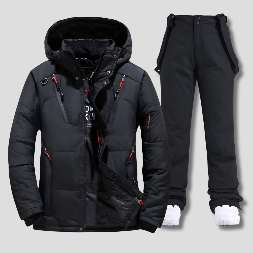 Men's weather-resistant ski suit for winter sports, ideal for skiing & snowboarding in cold weather.