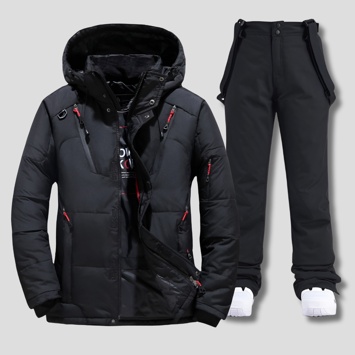 Men's weather-resistant ski suit for winter sports, ideal for skiing & snowboarding in cold weather.
