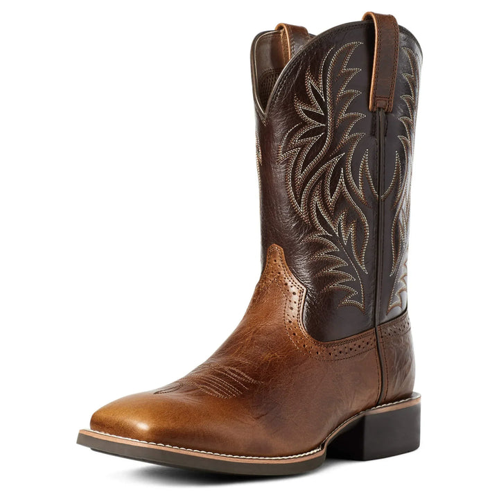 Men's classic brown leather cowboy boots, versatile footwear for a rugged, stylish look