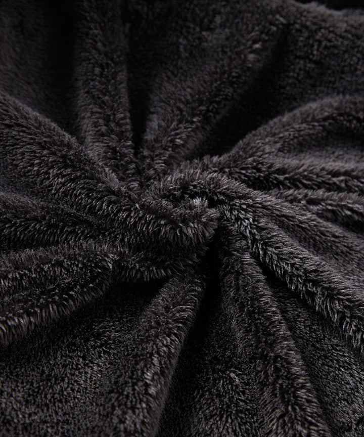 Interior view of a mens shearling-lined aviator jacket, showing faux fur for ultimate winter warmth