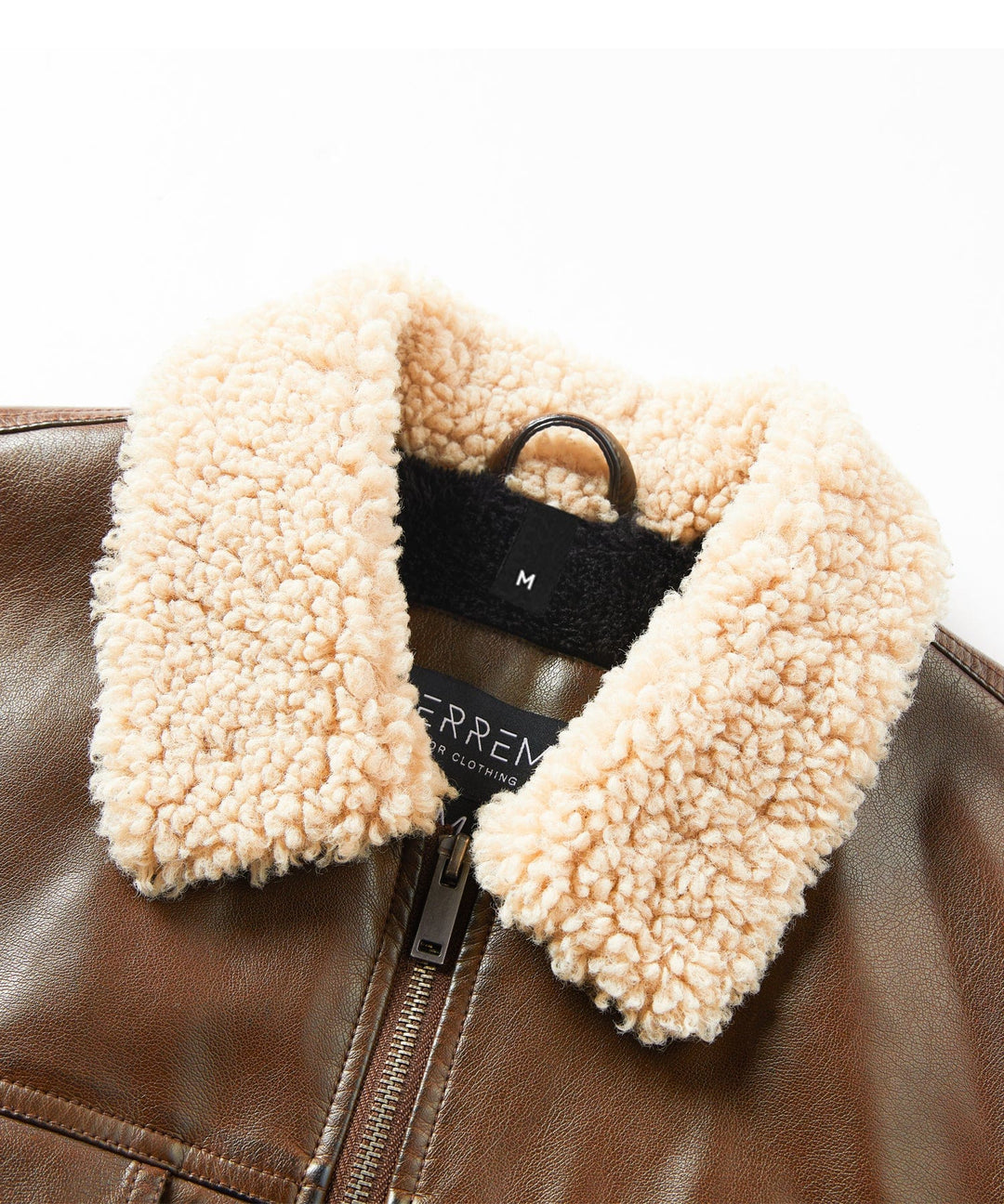 Stylish man wearing a warm winter aviator jacket, stand-up collar, mens fashion, casual outerwear