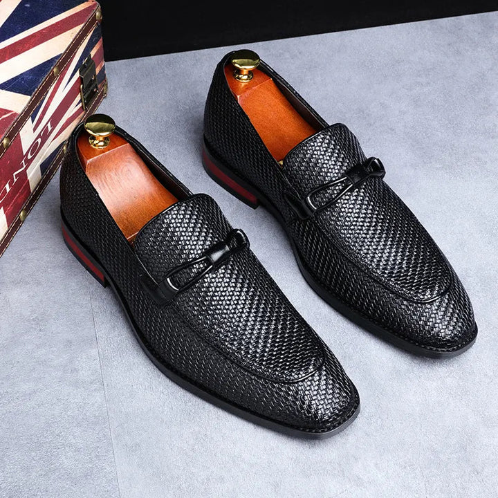 Pair of men's woven oxford loafers, ideal formal footwear for a sophisticated look
