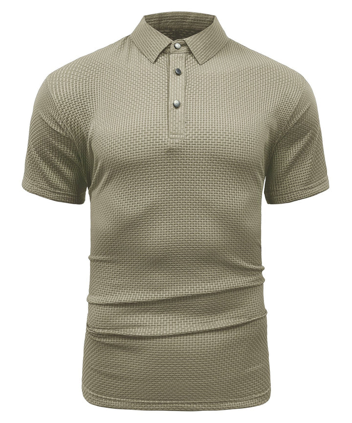 Wrinkle-free polo shirt for men in a vibrant royal blue, made from performance nylon-spandex blend