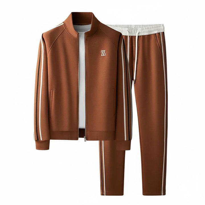 Men's comfortable zip-up tracksuit set. Perfect for casual wear, athletic style, or loungewear.
