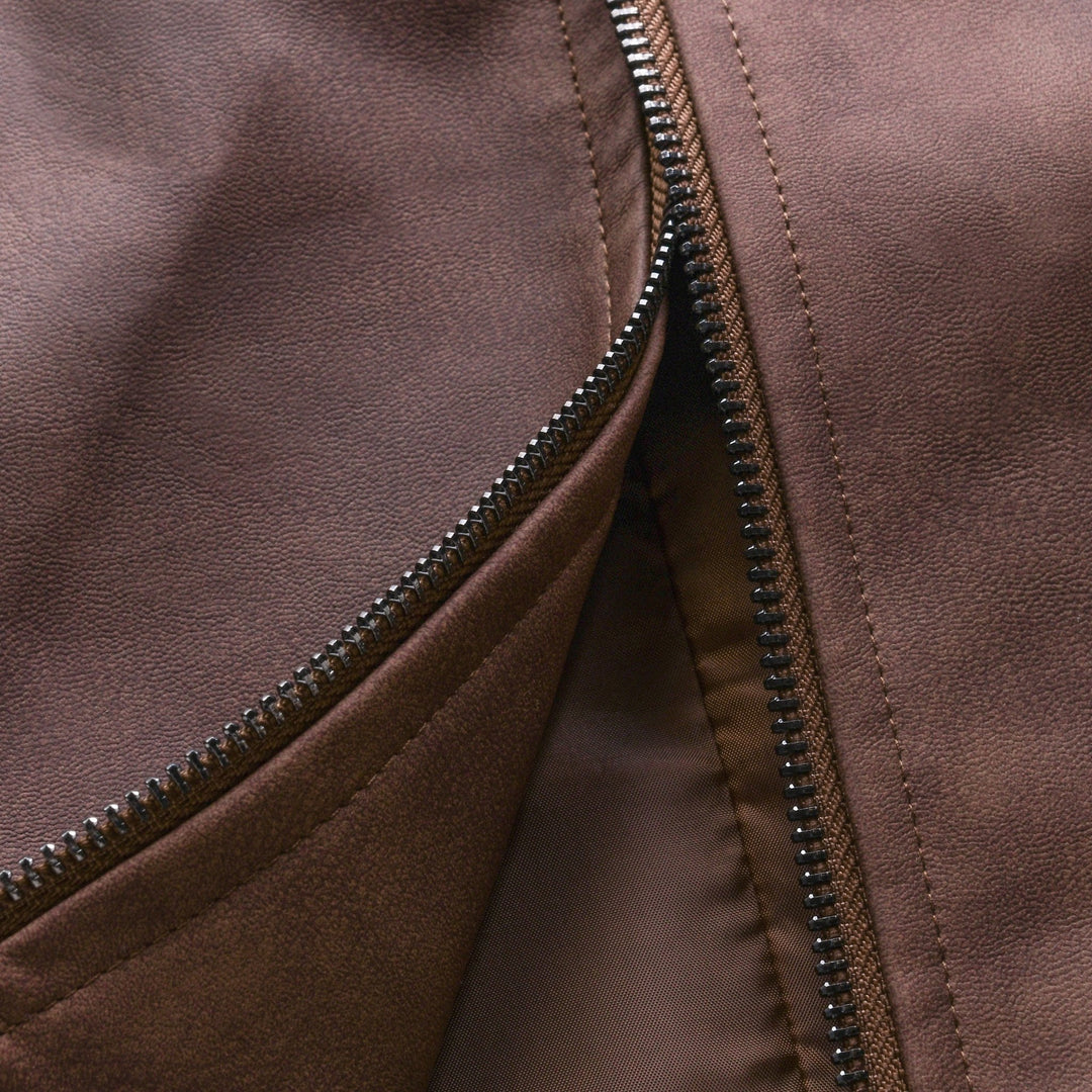 Men's Classic Fashion Leather Zipper Jacket - Lexians