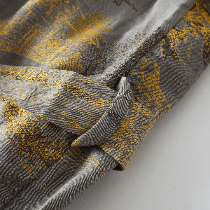 Men's Pure Cotton Rustic Kimono Bathrobe - Lexians