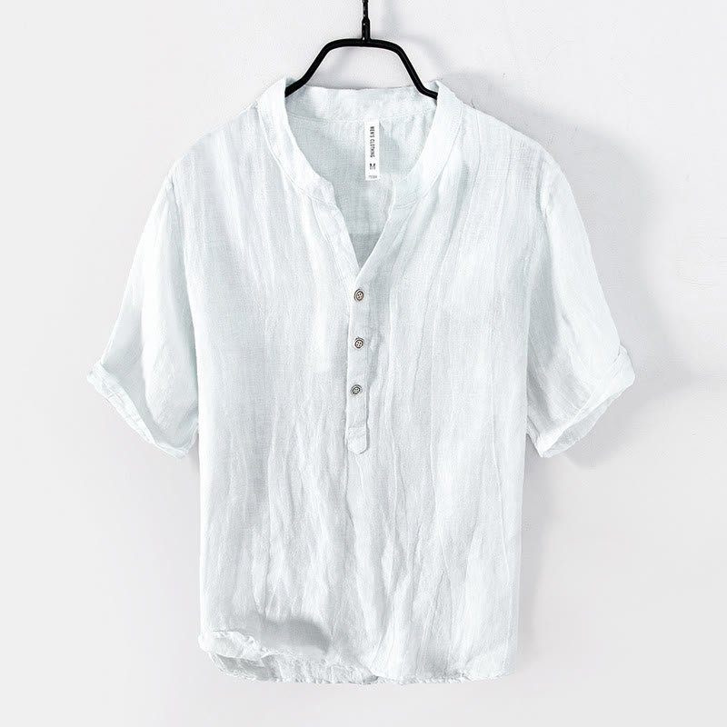 Men's Short Sleeve Half Button Shirt