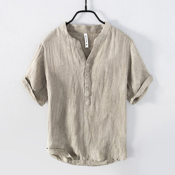 Men's Short Sleeve Half Button Shirt