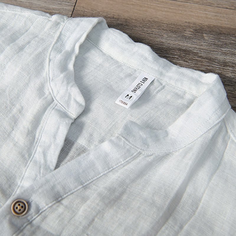 Men's Short Sleeve Half Button Shirt