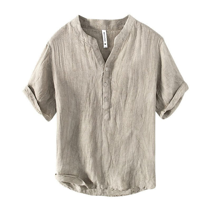 Men's Short Sleeve Half Button Shirt