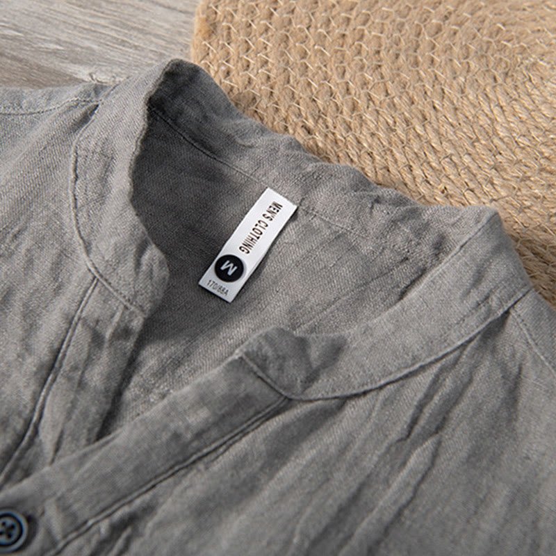 Men's Short Sleeve Half Button Shirt