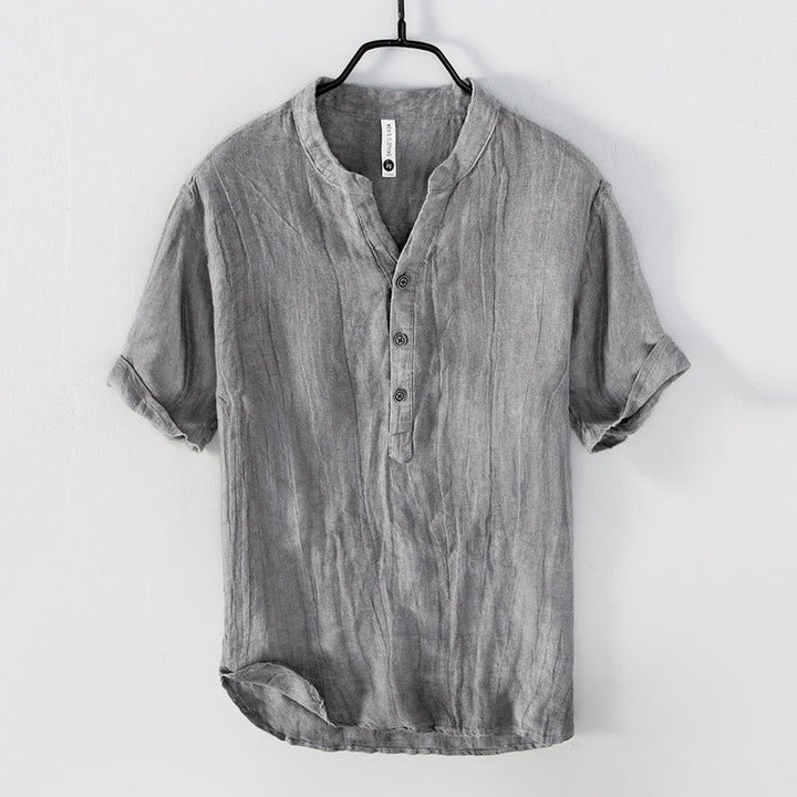 Men's Short Sleeve Half Button Shirt