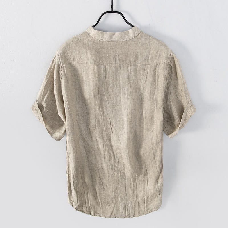Men's Short Sleeve Half Button Shirt