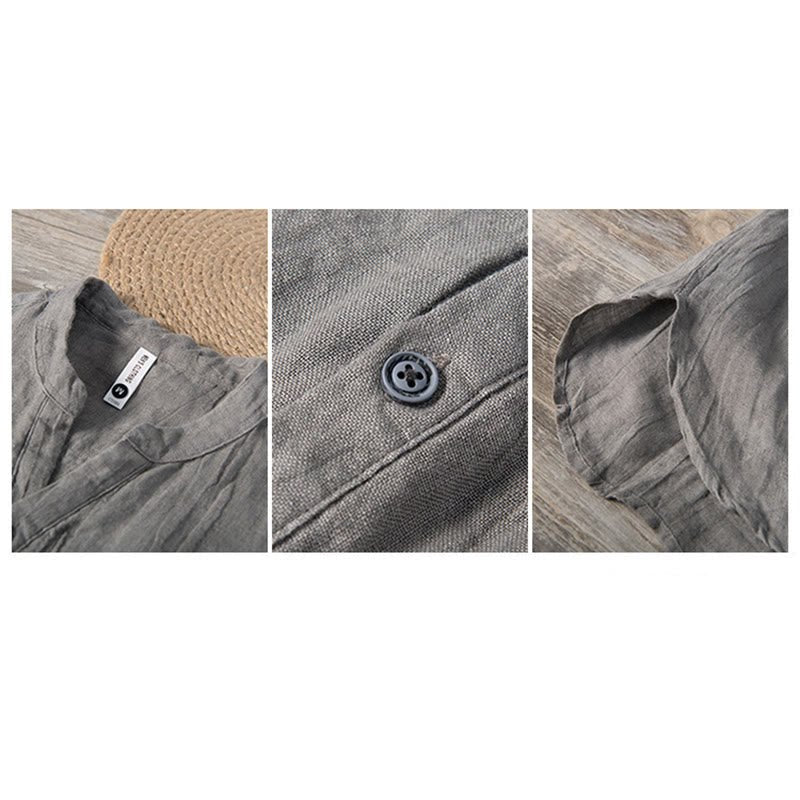 Men's Short Sleeve Half Button Shirt