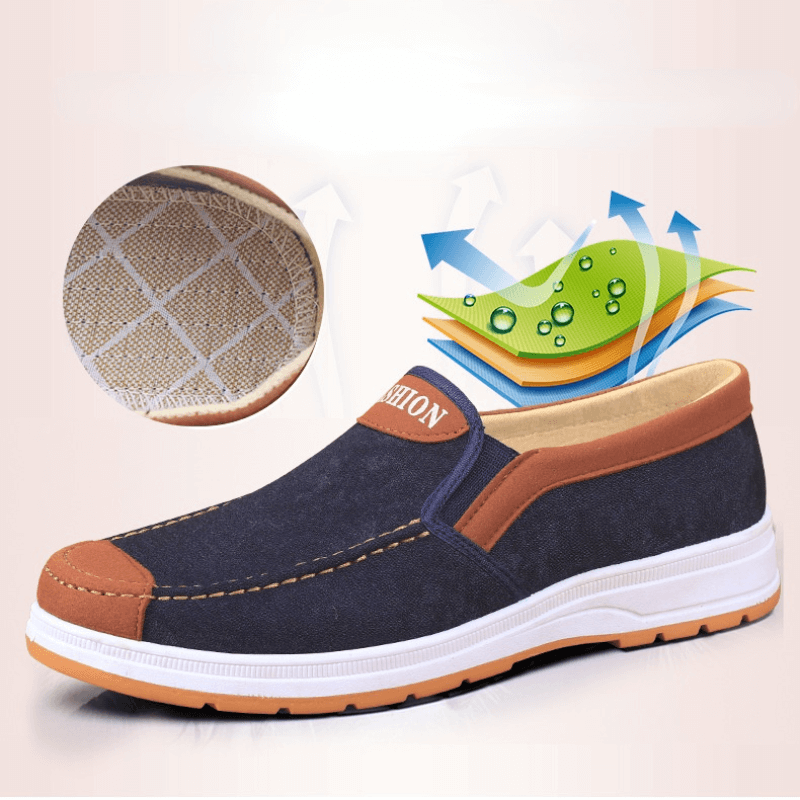 Easy-to-wear men's slip-on sneakers, comfortable for everyday walking and style.