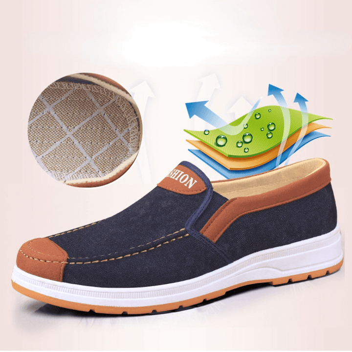 Easy-to-wear men's slip-on sneakers, comfortable for everyday walking and style.