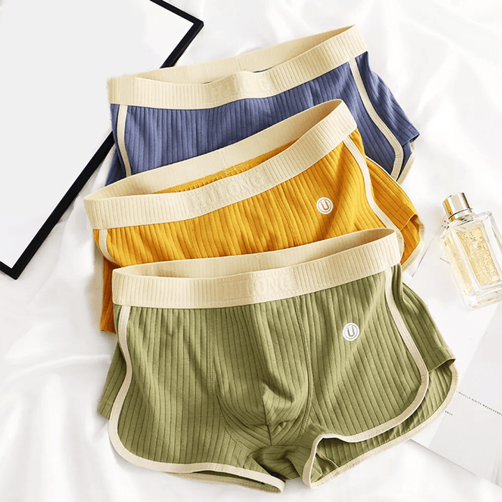 Men's Ultra - Soft Cotton Brief Set with Ribbed Texture - Lexians