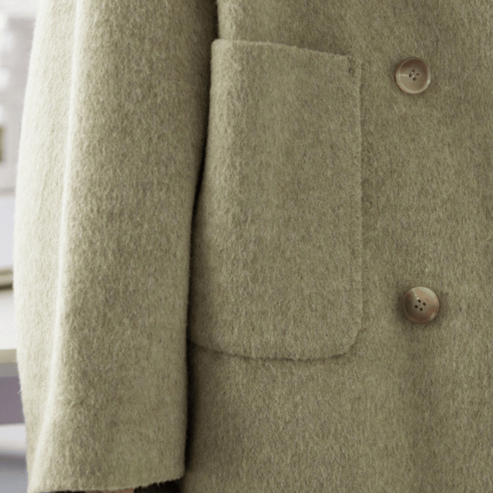 Men's Wool Trench Coat - Double - Breasted, Oversized Fit - Lexians