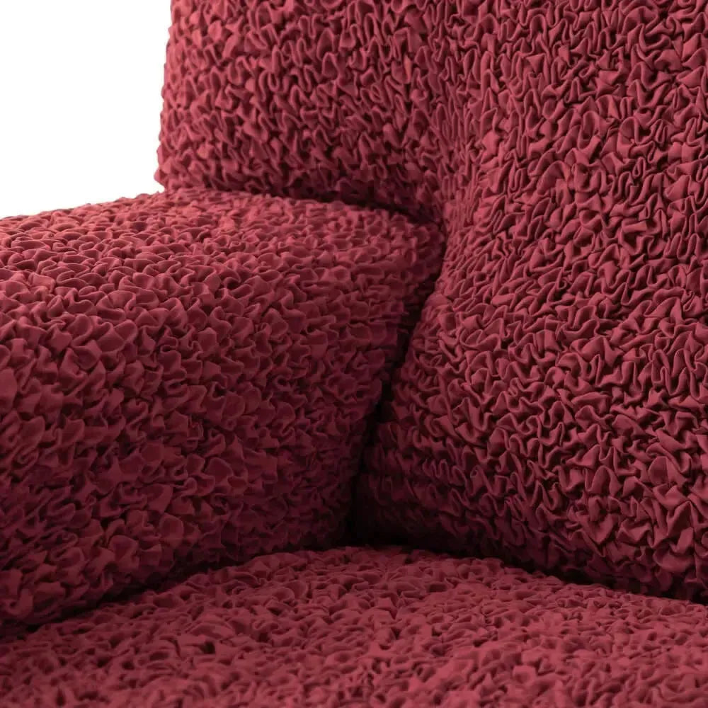 "Microfiber 3-seater recliner slipcover in light grey, versatile fit; transforms decor with protective, stylish cover."