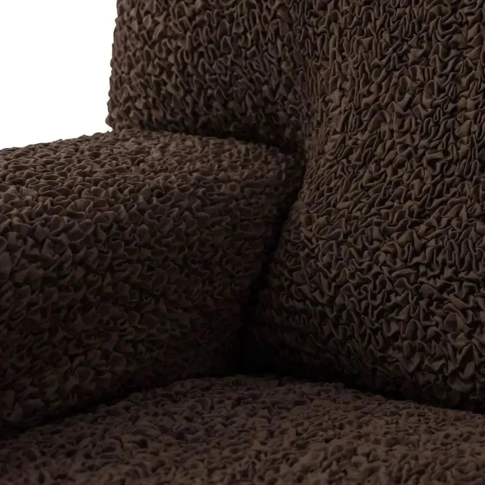 "Microfiber 3-seater recliner slipcover in light grey, versatile fit; transforms decor with protective, stylish cover."