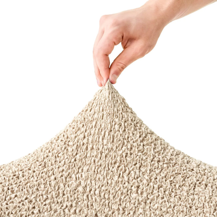 "Microfiber 3-seater sofa slipcover in various colors, showcasing a snug fit and elegant texture for enhanced decor."