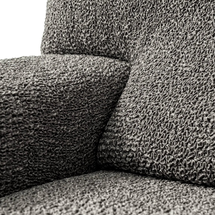 "Microfiber 3-seater sofa slipcover in various colors, showcasing a snug fit and elegant texture for enhanced decor."