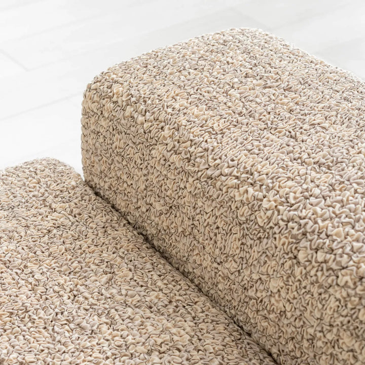 "Microfiber 3-seater sofa slipcover in various colors, showcasing a snug fit and elegant texture for enhanced decor."