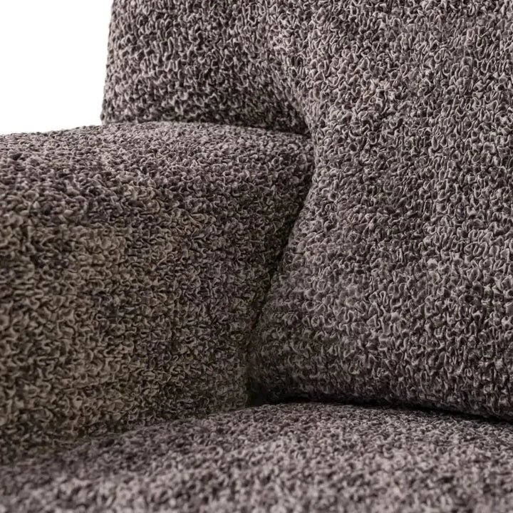 "Microfiber 3-seater sofa slipcover in various colors, showcasing a snug fit and elegant texture for enhanced decor."