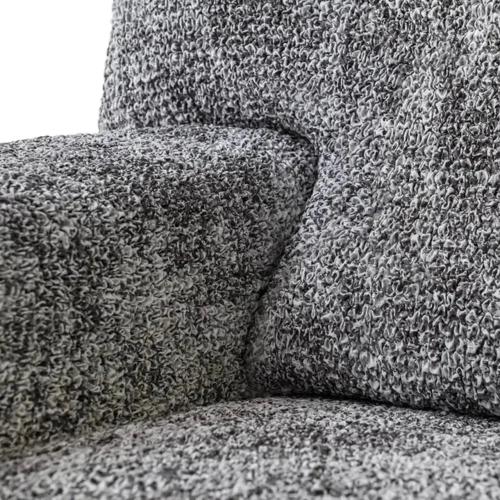 "Microfiber 3-seater sofa slipcover in various colors, showcasing a snug fit and elegant texture for enhanced decor."