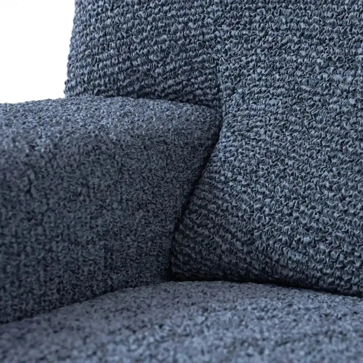 "Microfiber 3-seater sofa slipcover in various colors, showcasing a snug fit and elegant texture for enhanced decor."