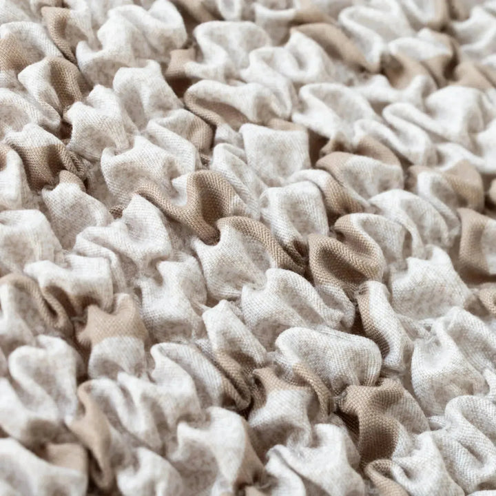 "Microfiber 3-seater sofa slipcover in various colors, showcasing a snug fit and elegant texture for enhanced decor."