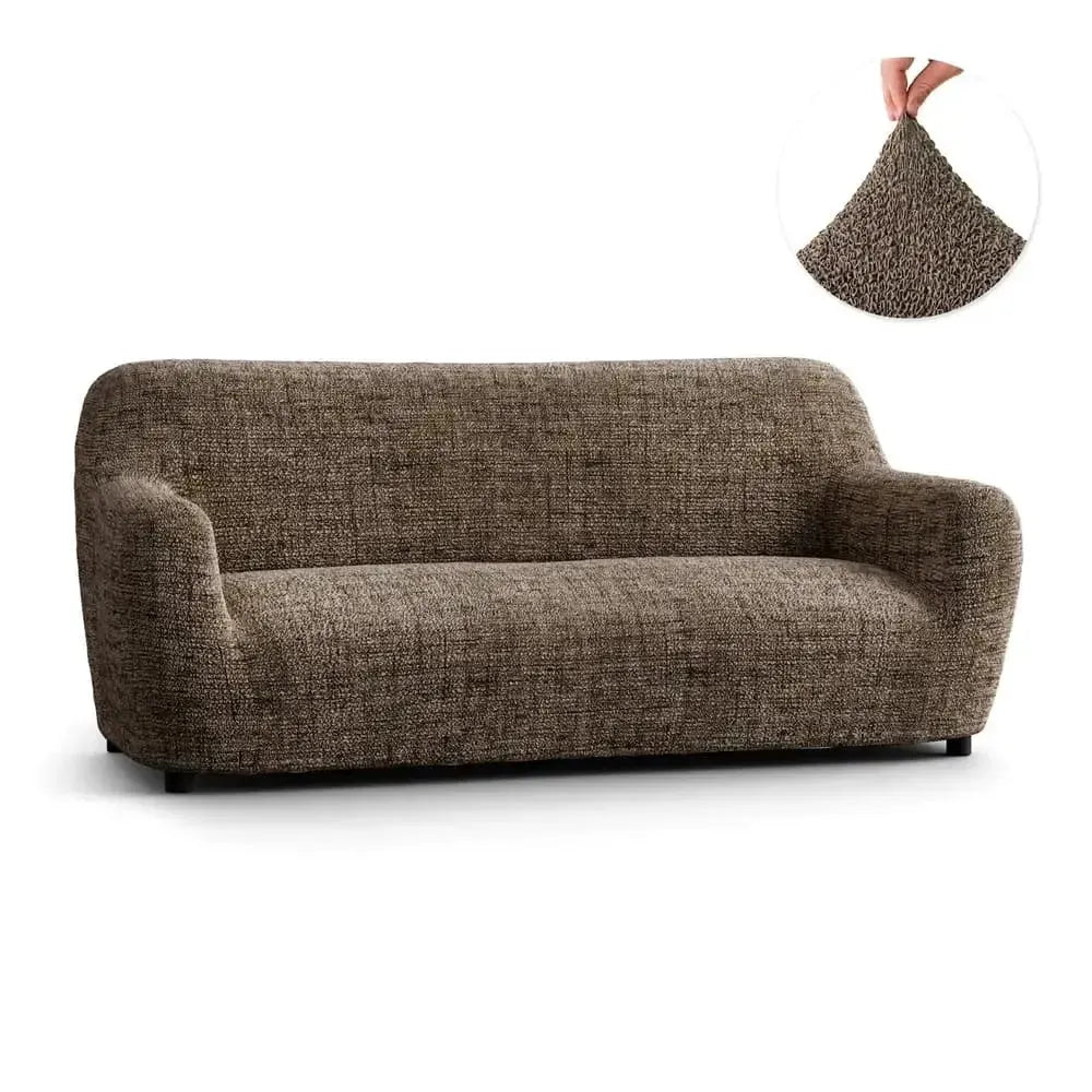 "Microfiber 3-seater sofa slipcover in various colors, showcasing a snug fit and elegant texture for enhanced decor."
