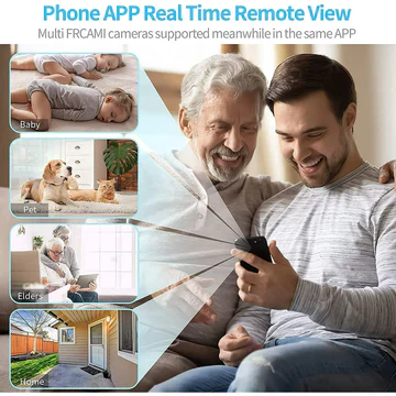 Full-featured mini wireless security camera: HD video, night vision, motion detection, and remote live feed.