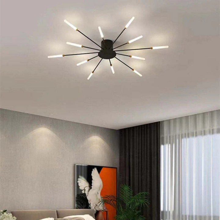 Contemporary black LED ceiling fixture, energy-efficient & stylish.