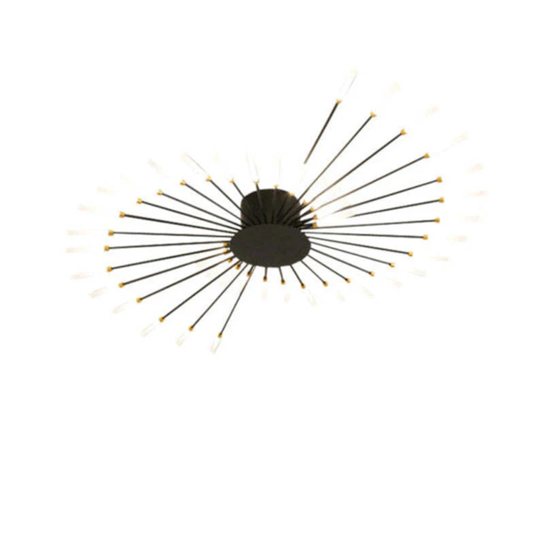 Large black LED ceiling lamp, a minimalist touch for bedrooms.
