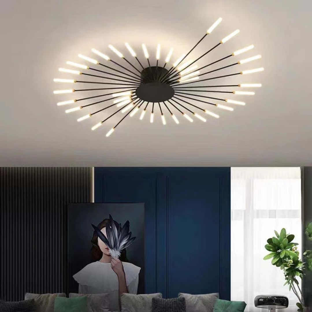 Contemporary LED ceiling fixture, energy-efficient & bright.