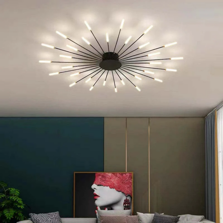 Bright LED ceiling light, stylish & energy-saving home decor piece.