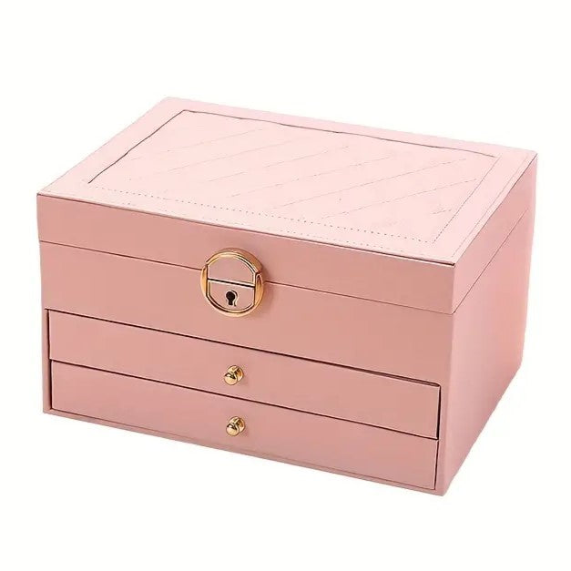 Functional 3-tier multi-layer jewelry organizer, providing ample storage for women's diverse accessories.