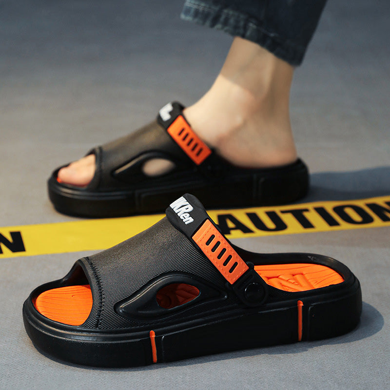 Comfortable men's slide sandals, perfect for beach & pool.