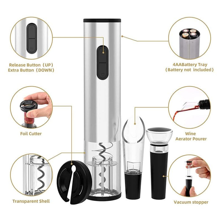 Premium rechargeable electric wine opener, perfect kitchen gadget for home or professional use.