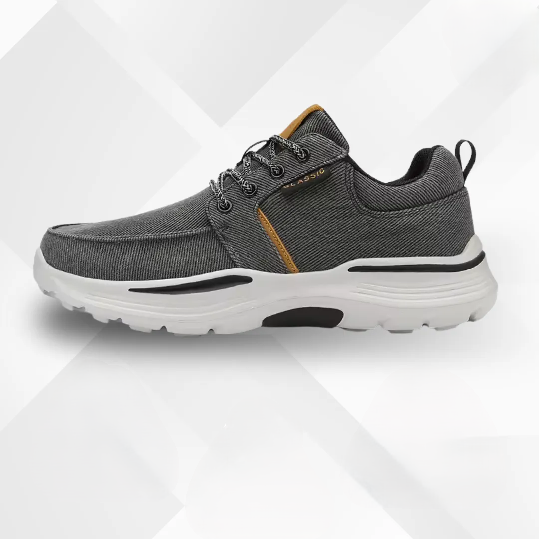 Men's comfort shoes, orthopedic design for barefoot feel, offering pain relief & foot support.